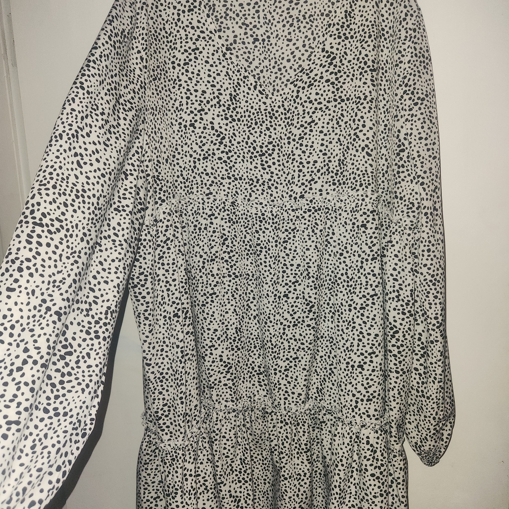 SHEIN Black and White Bishop Sleeve Sundress
